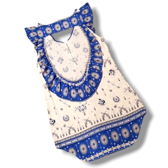 NWOT Vintage Spell Designs Coyote White Open Back Bohemian Mini  Dress Medium - Picture 4 of 16